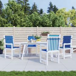 Vidaxl - Coussins de chaise de jardin à dossier bas lot de 4 bleu royal