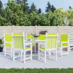 vidaXL Coussins de chaise jardin à dossier bas lot de 6 - Vert vif