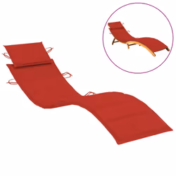 vidaXL Coussin de chaise longue rouge 186x58x4 cm tissu oxford