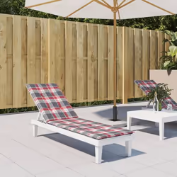 vidaXL Coussin de chaise de terrasse carreaux rouge (75+105)x50x4 cm