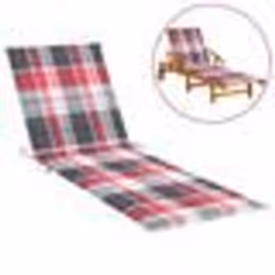 vidaXL Coussin de chaise longue à carreaux rouge 200x50x3 cm