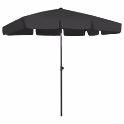 vidaXL Parasol de plage noir 200x125 cm - TU