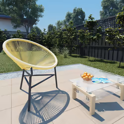 VidaXL 313139 chaise d'extérieur Terrace Siège rembourré Polyéthylène, Rotin, Acier Beige