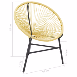 VidaXL 313139 chaise d'extérieur Terrace Siège rembourré Polyéthylène, Rotin, Acier Beige - Vue supplémentaire 7