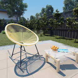 VidaXL 313140 chaise d'extérieur Terrace Siège rembourré Polyéthylène, Rotin, Acier Beige - Vue supplémentaire 2