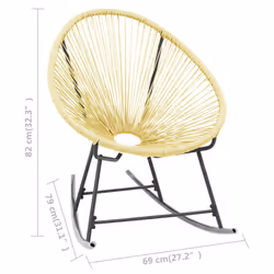 VidaXL 313140 chaise d'extérieur Terrace Siège rembourré Polyéthylène, Rotin, Acier Beige - Vue supplémentaire 7