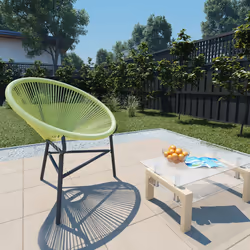 VidaXL 313141 chaise d'extérieur Terrace Siège rembourré Polyéthylène, Rotin, Acier Vert