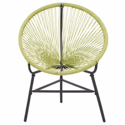 VidaXL 313141 chaise d'extérieur Terrace Siège rembourré Polyéthylène, Rotin, Acier Vert