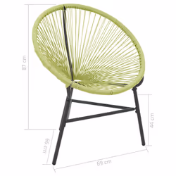 VidaXL 313141 chaise d'extérieur Terrace Siège rembourré Polyéthylène, Rotin, Acier Vert - Vue supplémentaire 7