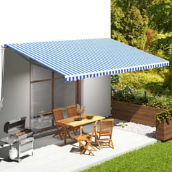 Vidaxl - Tissu de remplacement pour auvent Bleu et blanc 6x3,5 m
