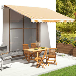 Vidaxl - Tissu de remplacement pour auvent Jaune et blanc 4x3,5 m