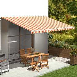 vidaXL Tissu de remplacement pour auvent Jaune et orange 5x3,5 m - TU