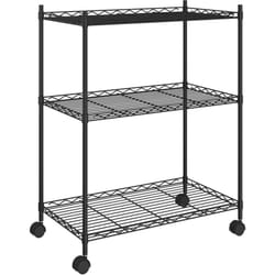 Tagère de rangement 3 niveaux et roues 60x35x81 cm noir 150 kg Vidaxl