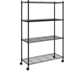 Tagère de rangement 4 niveaux et roues 90x35x137cm Noir 200 kg - Vidaxl