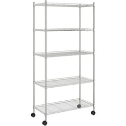 Vidaxl - tagère de rangement 5 niveaux roues 75x35x155 cm Chrome 250 kg