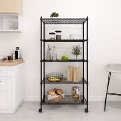 Cette étagère de rangement en fil métallique est une solution idéale pour l'entreposage domestique et commercial, comme dans  ...