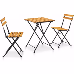 Cet ensemble de bistro en bois classique comprend 1 table et 2 chaises et sera un excellent supplément à votre espace de vie  ...