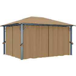 Vidaxl - Tonnelle avec rideau 400x300 cm Taupe Aluminium