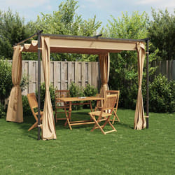 Vidaxl - Tonnelle avec rideaux 3x3 m Taupe Acier