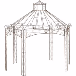 Ce pavillon de jardin deviendra certainement une pièce de résistance et une belle source d'ombre. Fabriqué en fer forgé, le b ...
