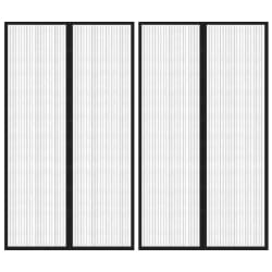 vidaXL Rideaux de porte anti-insectes 2 pcs avec aimants noir 200x80cm