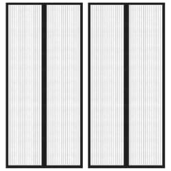 vidaXL Rideaux de porte anti-insectes 2 pcs avec aimants noir 210x90cm - TU