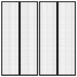 vidaXL Rideaux de porte anti-insectes 2 pcs et aimants noir 220x100 cm - TU