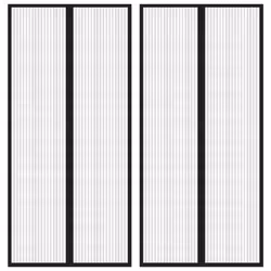 vidaXL Rideaux de porte anti-insectes 2 pcs et aimants noir 220x110 cm