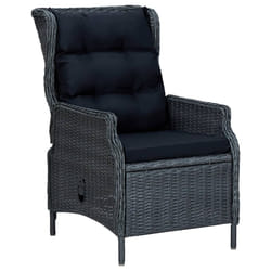 VidaXL 313300 chaise d'extérieur Terrace Siège rembourré Polyuréthane, Acier Noir, Gris