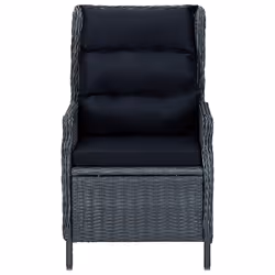 VidaXL 313300 chaise d'extérieur Terrace Siège rembourré Polyuréthane, Acier Noir, Gris