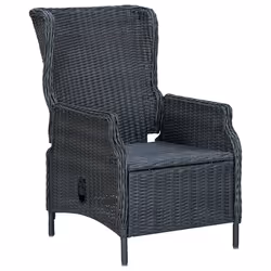 VidaXL 313300 chaise d'extérieur Terrace Siège rembourré Polyuréthane, Acier Noir, Gris