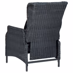 VidaXL 313300 chaise d'extérieur Terrace Siège rembourré Polyuréthane, Acier Noir, Gris - Vue supplémentaire 4