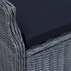 VidaXL 313300 chaise d'extérieur Terrace Siège rembourré Polyuréthane, Acier Noir, Gris - Vue supplémentaire 6