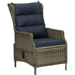 Vidaxl - Chaise inclinable de jardin avec coussins Résine tressée Marron