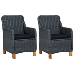 VidaXL 313315 chaise d'extérieur Terrace Siège rembourré Bois d'acacia, Polyuréthane, Acier Noir, Gris