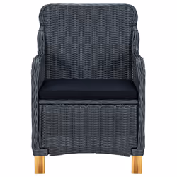VidaXL 313315 chaise d'extérieur Terrace Siège rembourré Bois d'acacia, Polyuréthane, Acier Noir, Gris - Vue supplémentaire 4