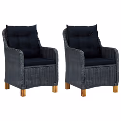 VidaXL 313316, Terrace, Siège rembourré, Bois d'acacia, Polyuréthane, Acier, Noir, Gris, mousse, 620 mm