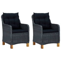 VidaXL 313316 chaise d'extérieur Terrace Siège rembourré Bois d'acacia, Polyuréthane, Acier Noir, Gris