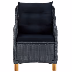 VidaXL 313316 chaise d'extérieur Terrace Siège rembourré Bois d'acacia, Polyuréthane, Acier Noir, Gris