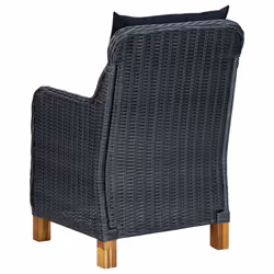 VidaXL 313316 chaise d'extérieur Terrace Siège rembourré Bois d'acacia, Polyuréthane, Acier Noir, Gris - Vue supplémentaire 6
