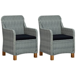 VidaXL 313317 chaise d'extérieur Terrace Siège rembourré Bois d'acacia, Polyuréthane, Acier Noir, Gris