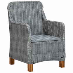 VidaXL 313317 chaise d'extérieur Terrace Siège rembourré Bois d'acacia, Polyuréthane, Acier Noir, Gris