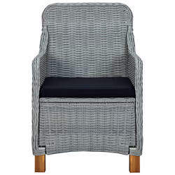VidaXL 313317 chaise d'extérieur Terrace Siège rembourré Bois d'acacia, Polyuréthane, Acier Noir, Gris - Vue supplémentaire 4