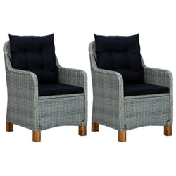 VidaXL 313318 chaise d'extérieur Terrace Siège rembourré Bois d'acacia, Polyuréthane, Acier Noir, Gris