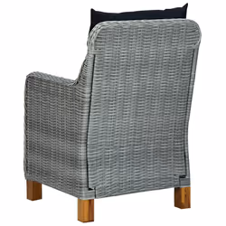 VidaXL 313318 chaise d'extérieur Terrace Siège rembourré Bois d'acacia, Polyuréthane, Acier Noir, Gris - Vue supplémentaire 6