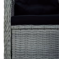VidaXL 313318 chaise d'extérieur Terrace Siège rembourré Bois d'acacia, Polyuréthane, Acier Noir, Gris - Vue supplémentaire 7