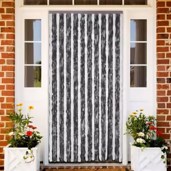 vidaXL Moustiquaire Gris et blanc 56x200 cm Chenille