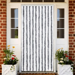 vidaXL Moustiquaire Gris et blanc 90x200 cm Chenille - TU
