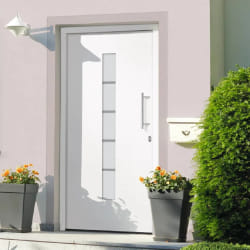 Porte d'entrée VidaXL blanc - Aluminium/PVC 100x210 cm