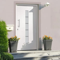 Porte d'entrée Aluminium et PVC - Blanc 110x210 cm
